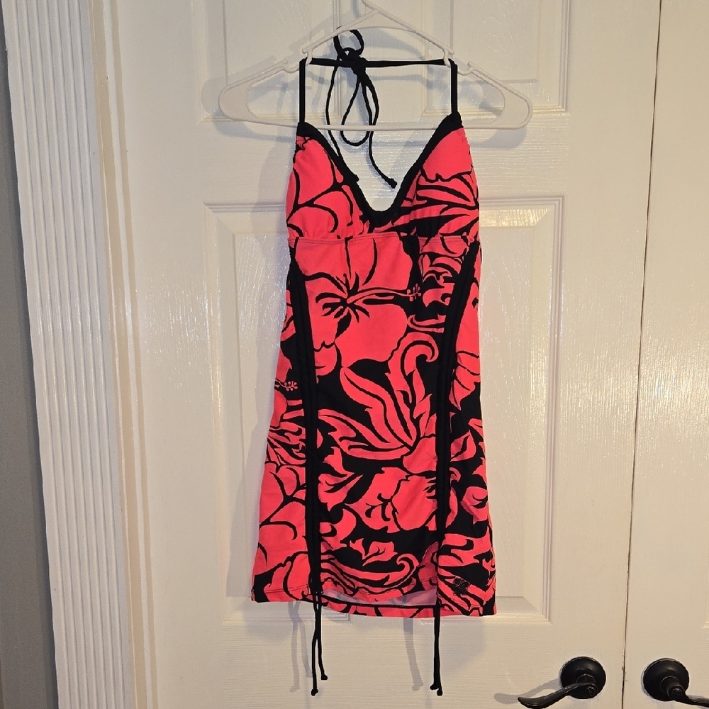 Hapari Pink And Black Halter TANKINI / DRESS